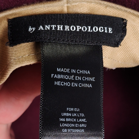 Anthropologie Burgundy Wool Felt Wide Brim Floppy Hat Cottagecore Romantic Boho main image 9